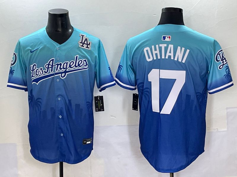 Men 2025 Los Angeles Dodgers #17 Ohtani Blue Nike MLB Jersey Daoqite style 7